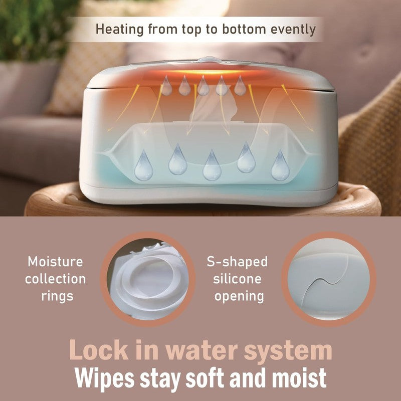 Baby Wipe Warmer Dispenser w/ Dual Heat Night Light Large Capacity1