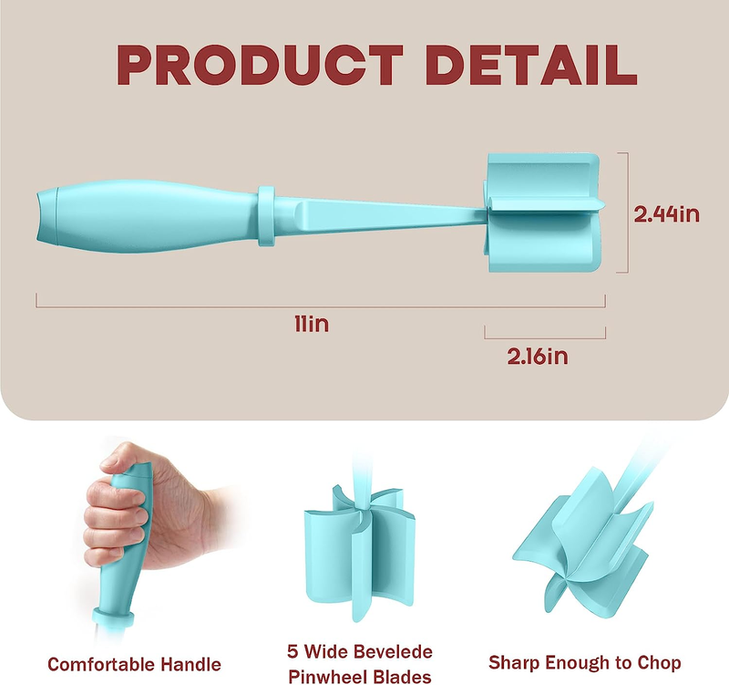 2 Pcs Meat Chopper Hamburger Grinder Ground Beef Masher Nylon Safe Aqua1