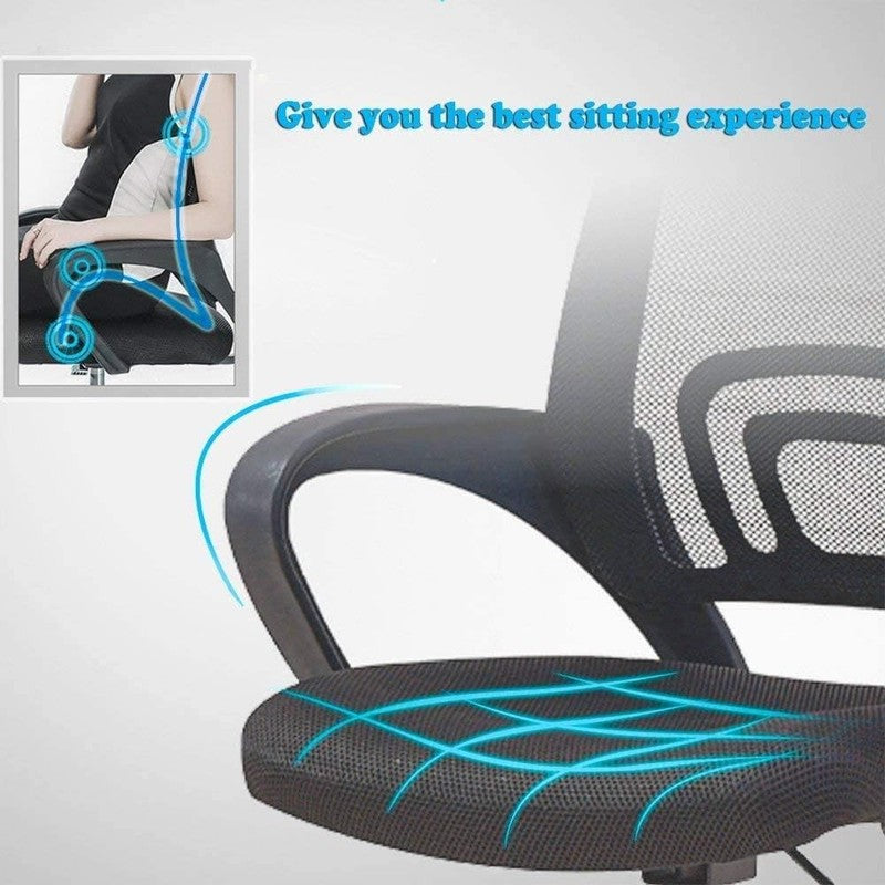 Ergonomic Mesh Office Chair with Lumbar Support   Adjustable & Swivel (Black)5