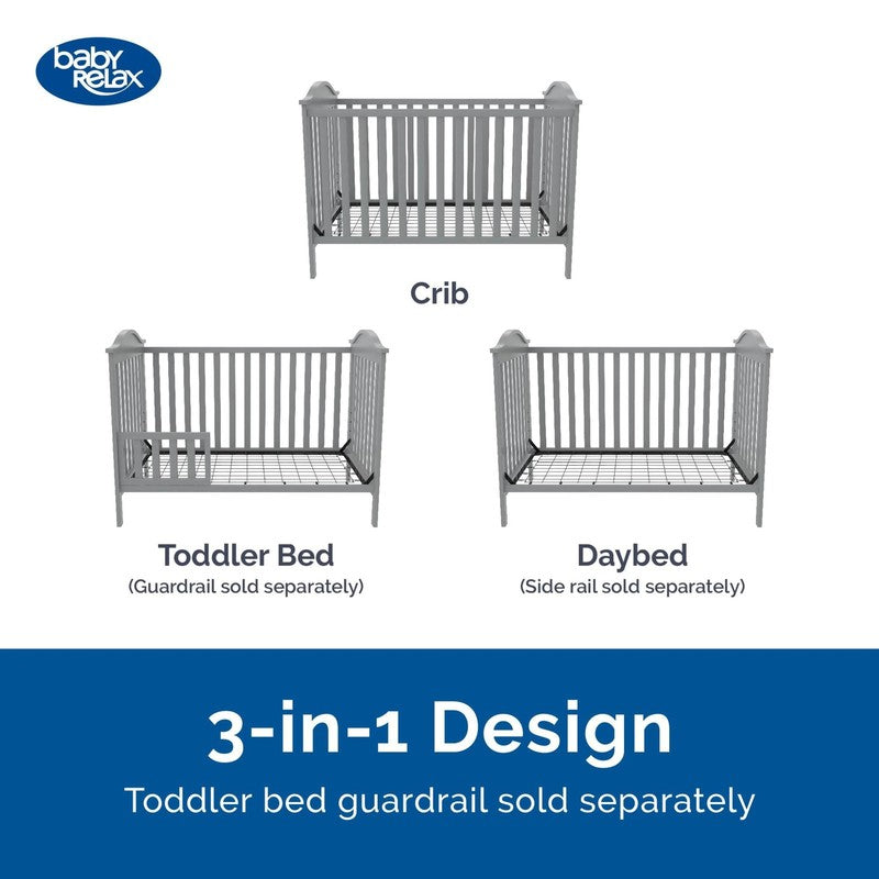 Adele 3-In-1 Convertible Crib, Light Gray8