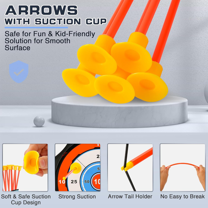 LED Bow and Arrow Set Kids 2 Pack Archery Toy 20 Suction Arrows Target2