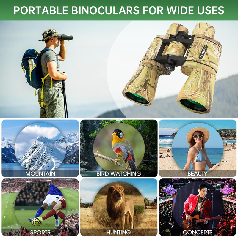 20x50 High Power Binoculars Waterproof Low Light Bird Watching Hunting5