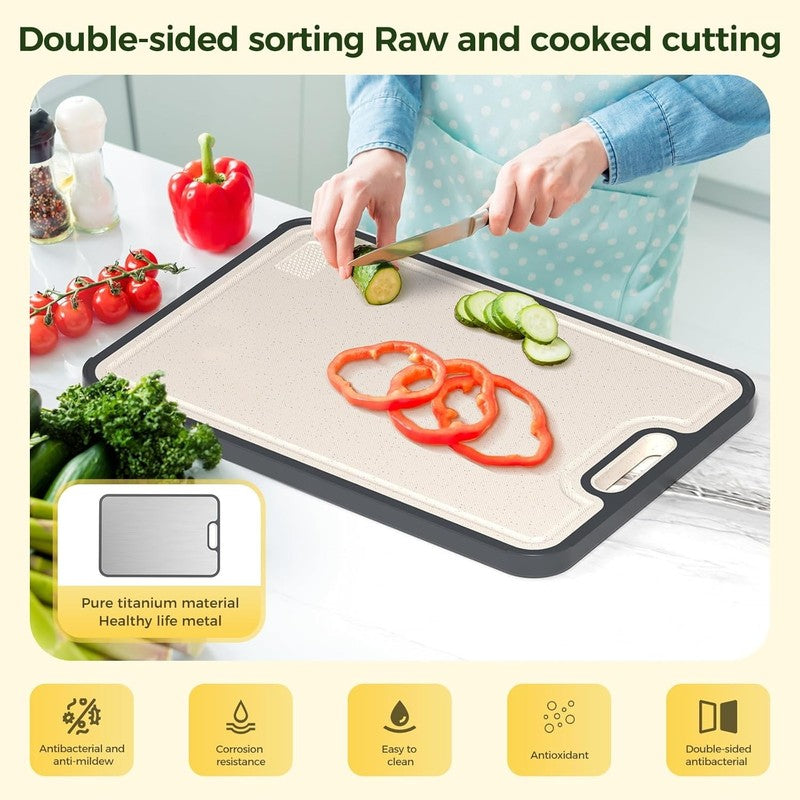 Titanium Cutting Board for Kitchen, Cutting Board Double Sided Food Grade, Pure 1