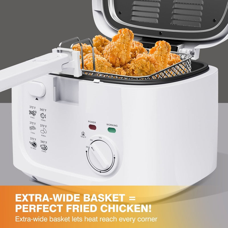 2.5L Electric Deep Fryer, 1500W, Temp Control, Viewing Window, Easy Clean, White8