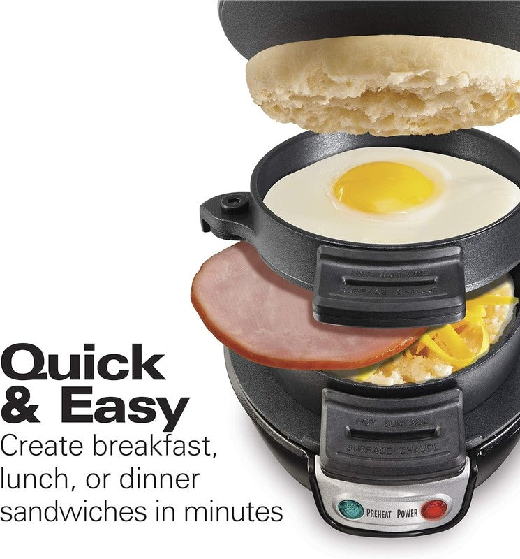 Breakfast Sandwich Maker with Egg Ring – Customize Ingredients for Muffins & Cro1