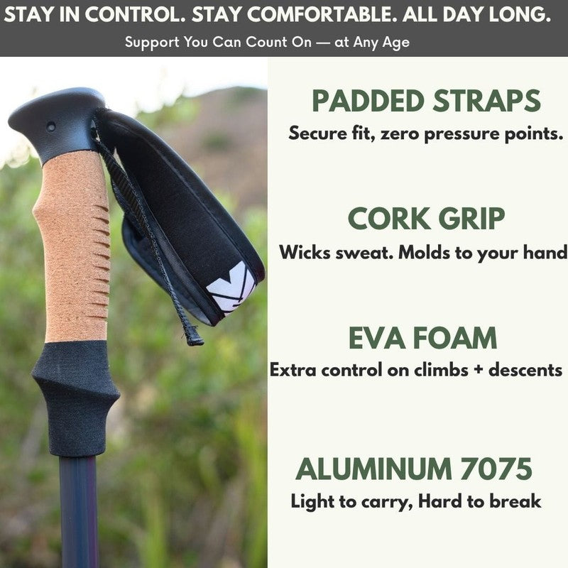 Trekking Poles for Hiking (Pair of 2) Lightweight Aluminum Collapsible Hiking Po4