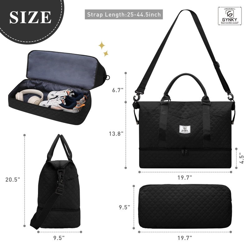 Travel Duffle Bag Weekender Bags for Women with Shoe Compartment Carry on Overni2