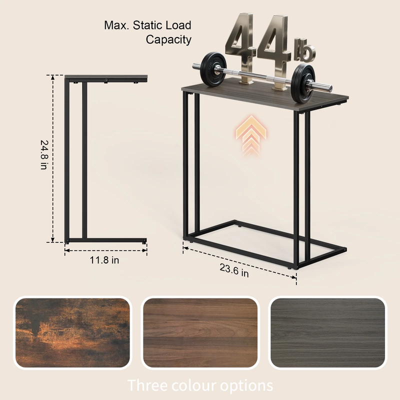 C Shaped End Table Sofa Side Table Metal Frame Living Room Gray4