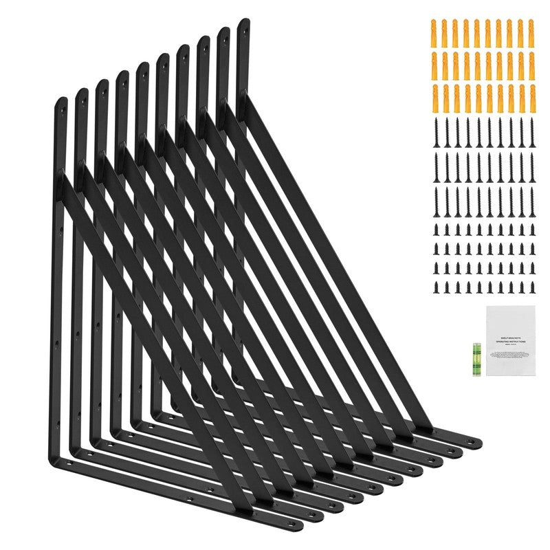 12 X 8 Inch Heavy Duty Shelf Brackets 10 Piece Triangle Floating Shelf Brackets8