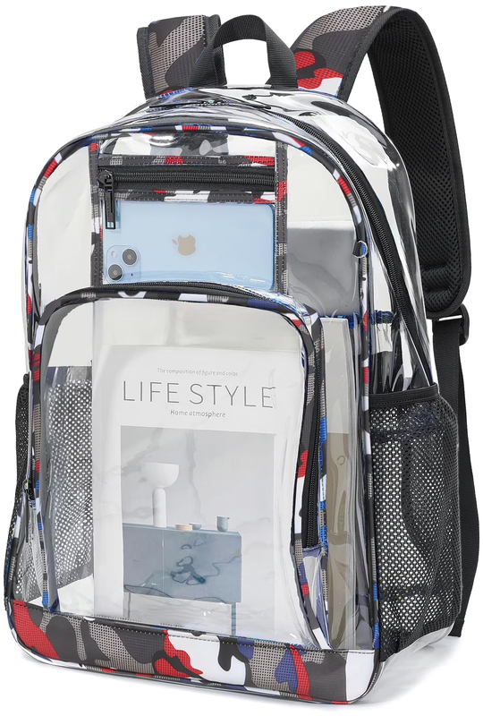 Clear Backpack Heavy Duty Clear Book Bag Large See through Backpack for College5