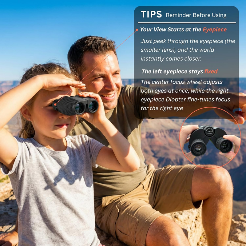 10x25 Compact Binoculars Adults Kids Bird Watching Hunting Concerts6