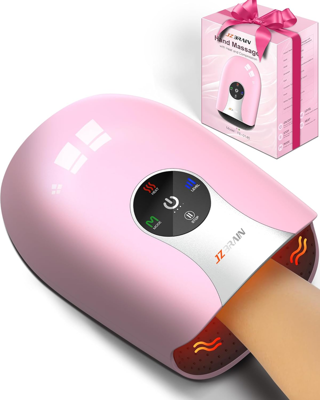Hand & Wrist Massager w/ Heat Compression Cordless 6 Modes Pain Relief10