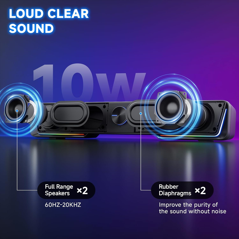 A40 Bluetooth Computer Speakers with Clear Sound, USB Plug & Play PC Speakers wi1
