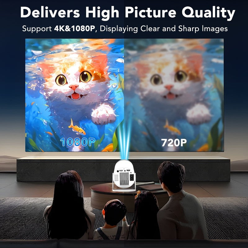 Mini Projector with Wifi and Bluetooth,4K 1080P Support Smart Portable Projector1