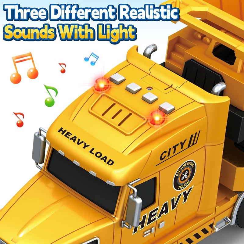 3 4 5 6 Toddler Boy Toys, 25" Construction Carrier Truck Vehicle Car, Boys Car T2