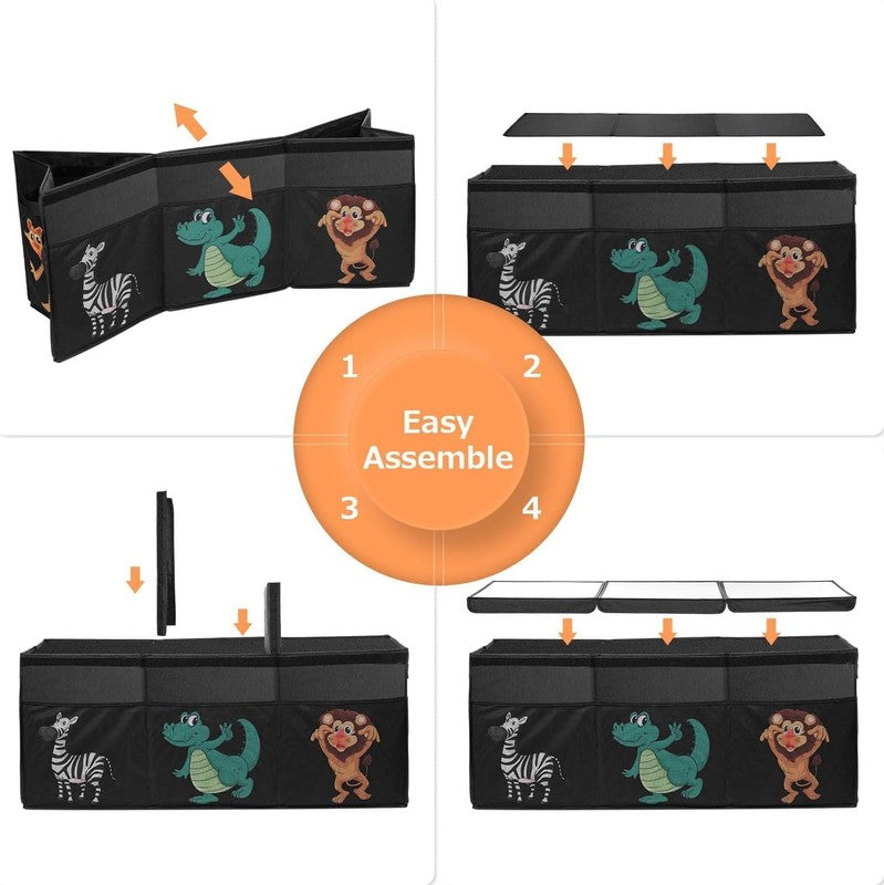 Extra Large Toy Box Collapsible Dinosaur Storage Organizer Kids Bin Black6