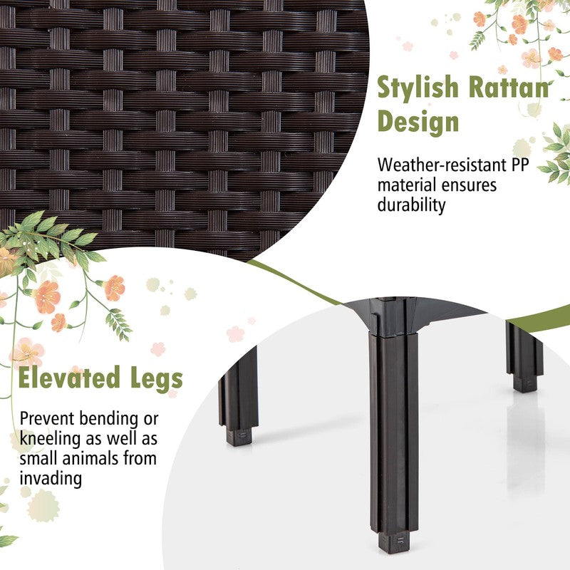 Elevated Plastic Raised Garden Bed Planter Kit for Flower Vegetable Grow 2 Set6