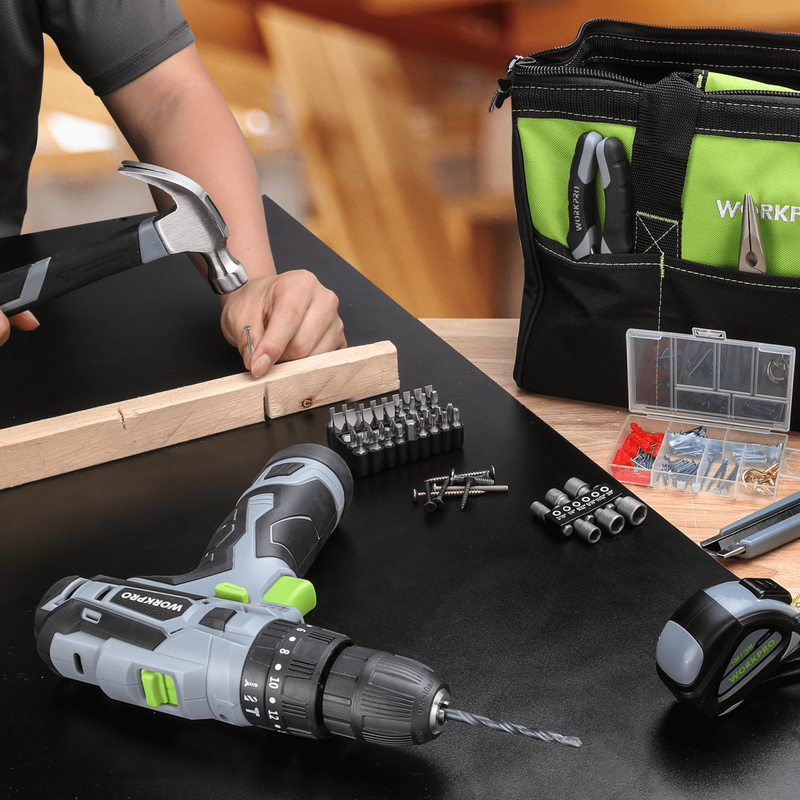 12V Cordless Drill Power Tool Set 177-Pc Combo Kit Storage Bag 2000mAh Battery2