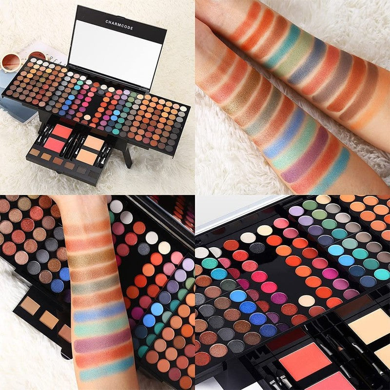 190 Colors Cosmetic Make up Palette Set Kit Combination with Eyeshadow Facial Bl0