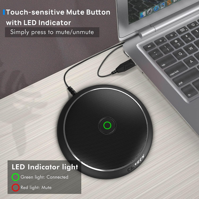 Conference USB Microphone, Computer Desktop Mic with Mute Function, Omnidirectio2