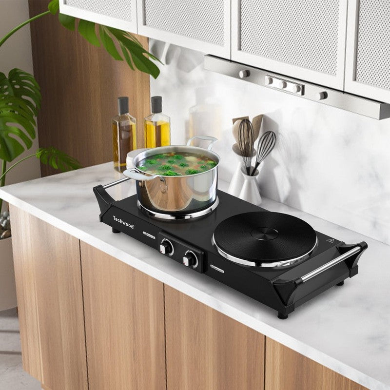 Hot Plate Electric Single Burner 2 Coil Stainless Steel 23.94"6