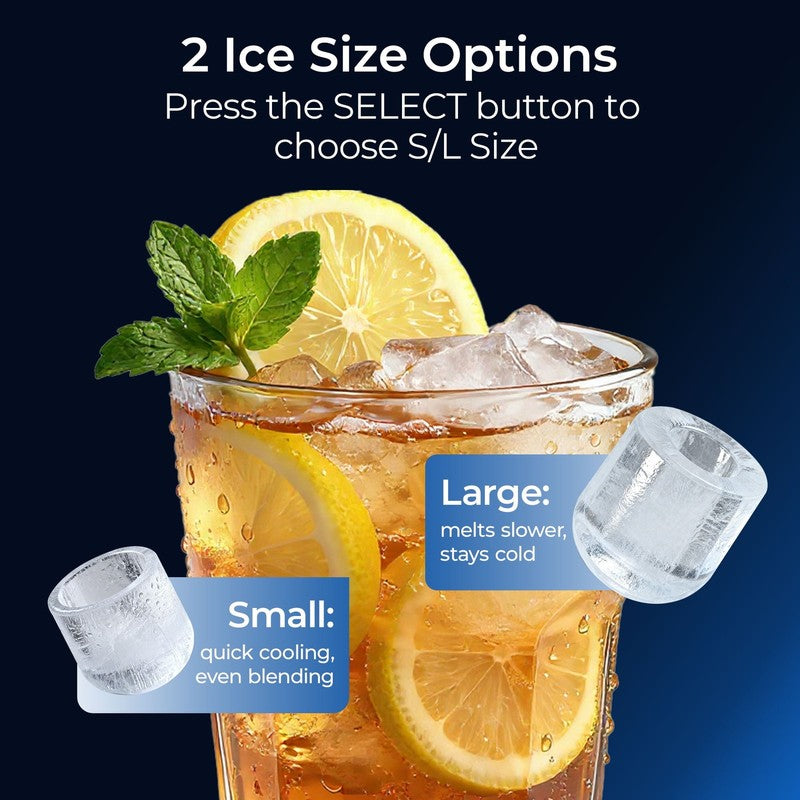 Countertop Ice Maker – 8 Cubes in 6 Mins, 26lbs/Day, Self-Cleaning Ice Machine6