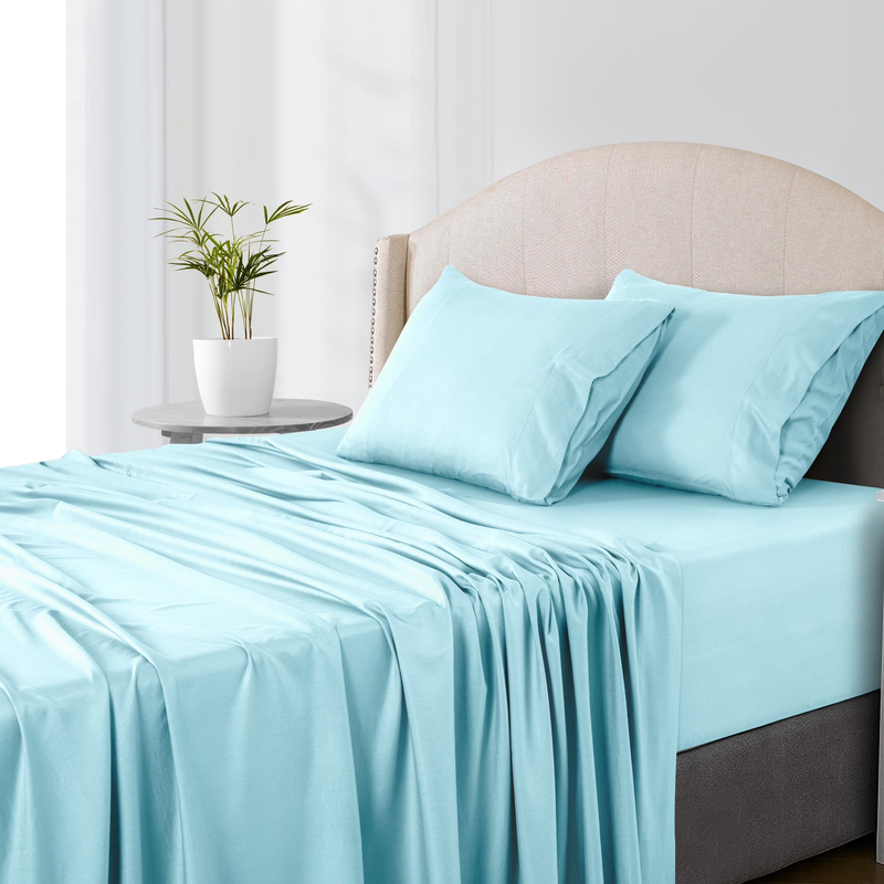 Rayon from Bamboo Blend Sheets Set Queen - 4 Piece Deep Pocket Bed Sheets Set, B1