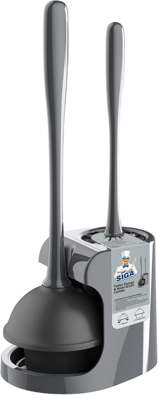Toilet Plunger and Bowl Brush Combo for Bathroom Cleaning, Gray, 1 Set10