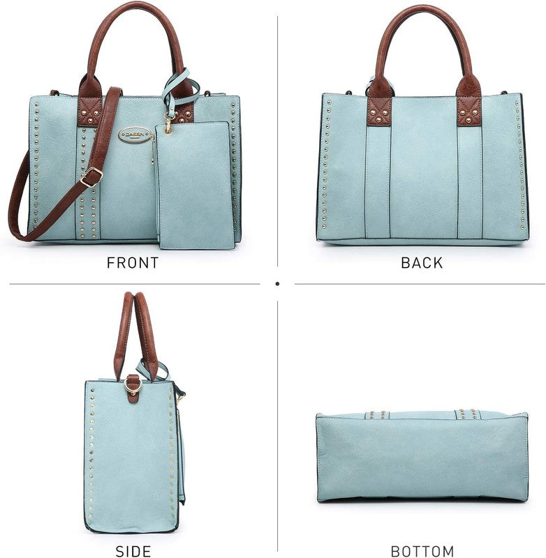 3Pc Women’s Handbag Set Tote Satchel Shoulder Top Handle Purse Wallet2