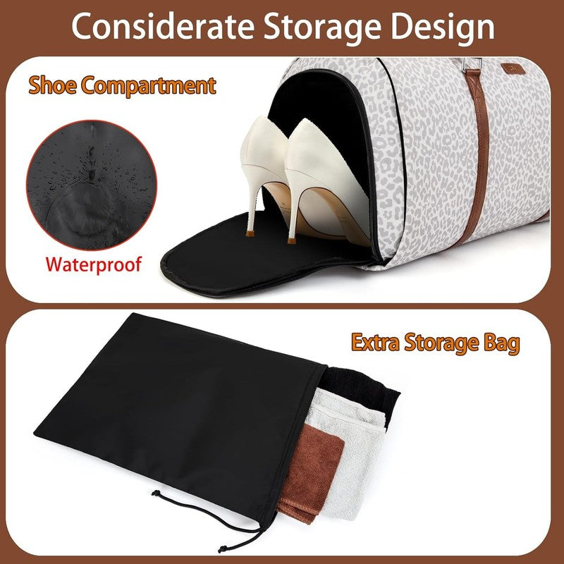 2in1 Garment Duffle Bag Shoe Compartment 4Pc Set Travel Carry On1