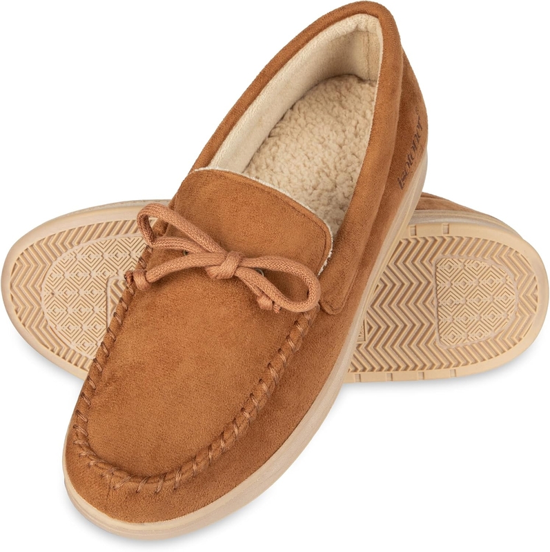 Men’s Microsuede Moccasin Slippers Memory Foam Slip On Indoor Outdoor3