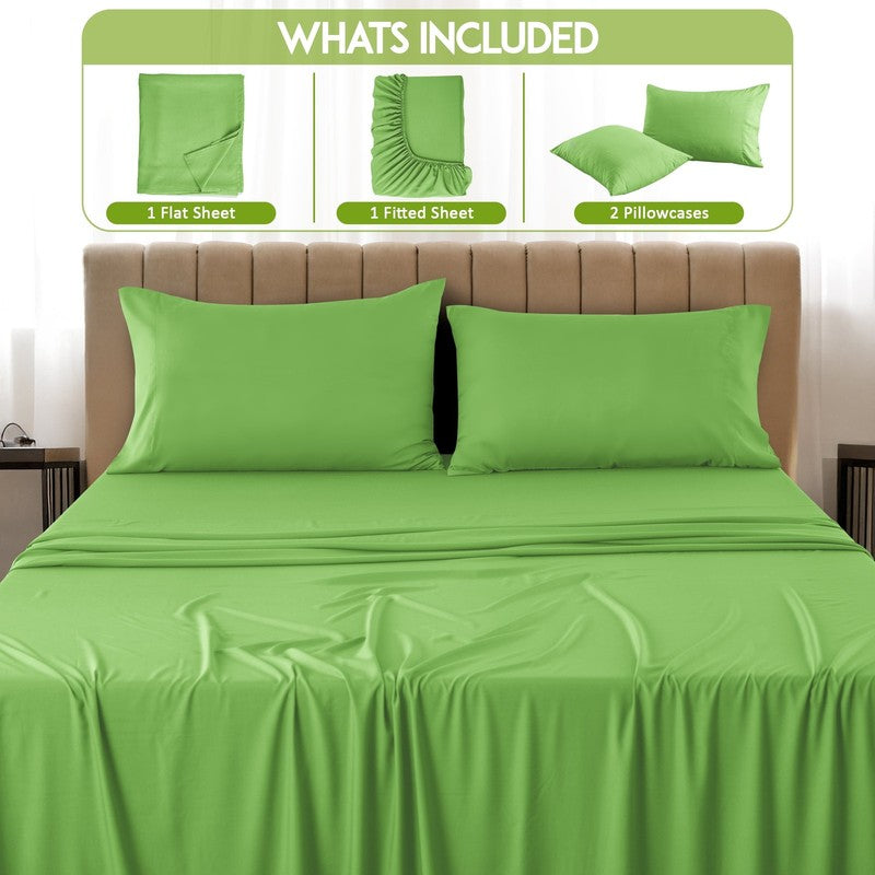 Queen Rayon from Bamboo Blend Sheets Set - 4 Piece Deep Pocket Bed Sheets Set, S1