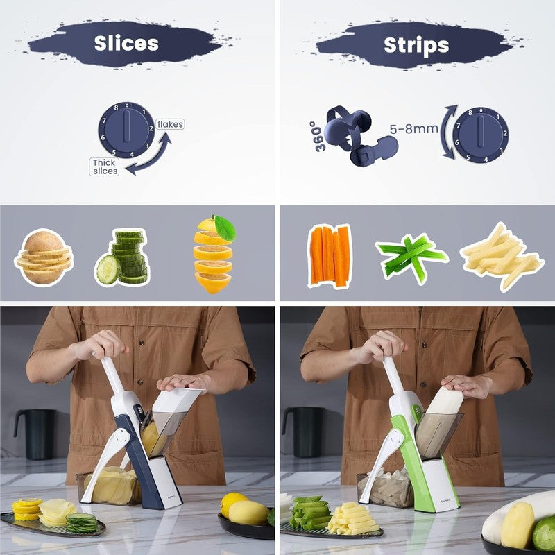 Safe Mandoline Slicer for Kitchen, Potato Slicer, All in 1 Vegetables Slicer and3