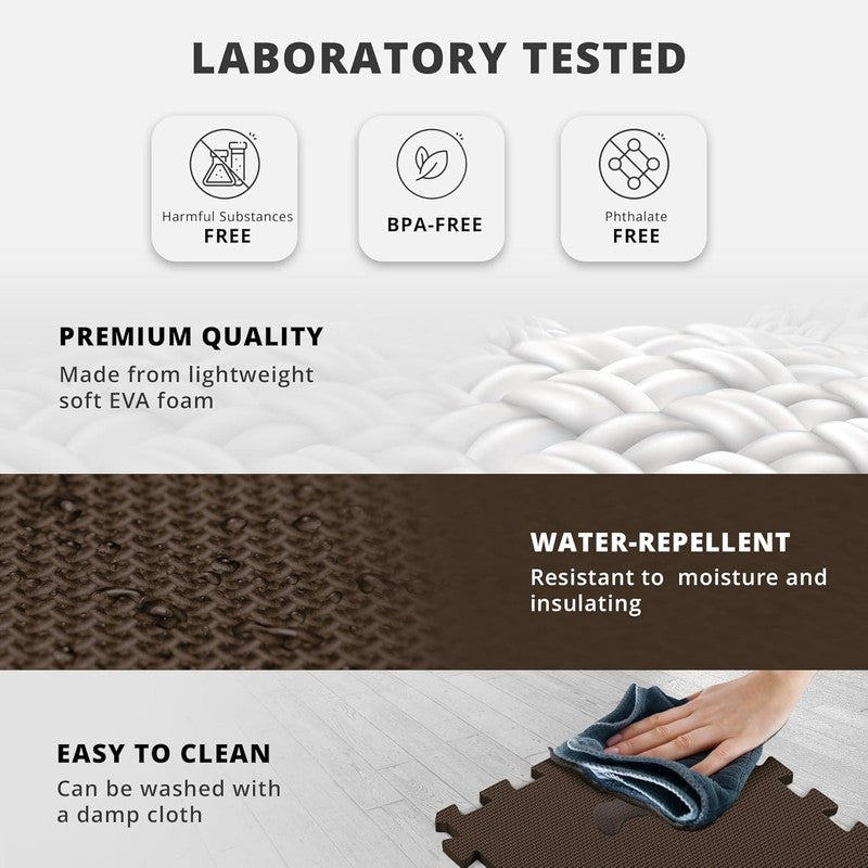 18Pcs EVA Foam Gym Mats Set 12.6"x12.6" Interlocking Tiles 18Sqft Floor2