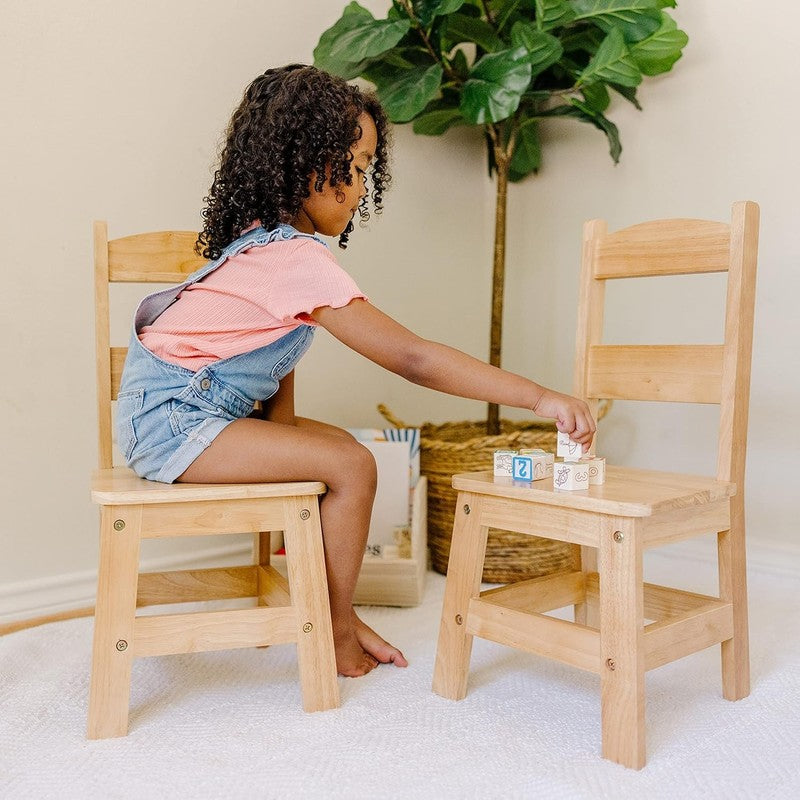 Wooden Chairs, Set of 2   Blonde Furniture for Playroom1