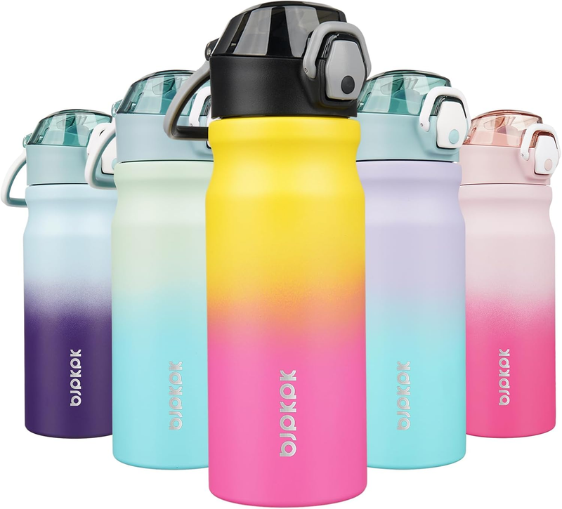 18oz Insulated Water Bottle Stainless Steel Straw Lid Rainbow11