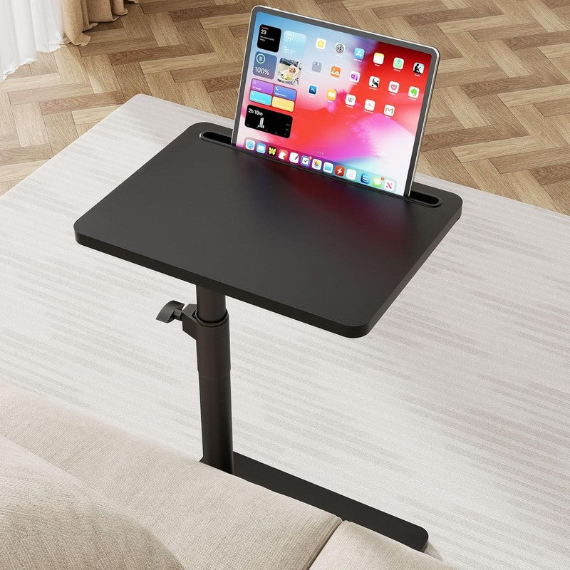 360° Swivel Adjustable Sofa Arm Tray Table Black Side Table7