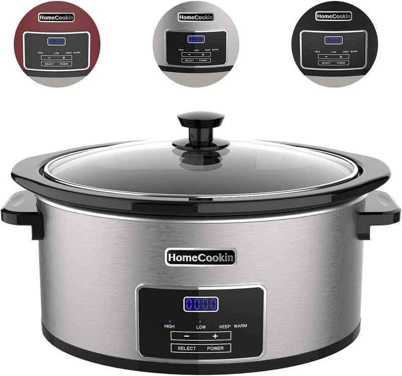 8Qt Digital Programmable Slow Cooker Timer 10+ Servings Keep Warm Low High6