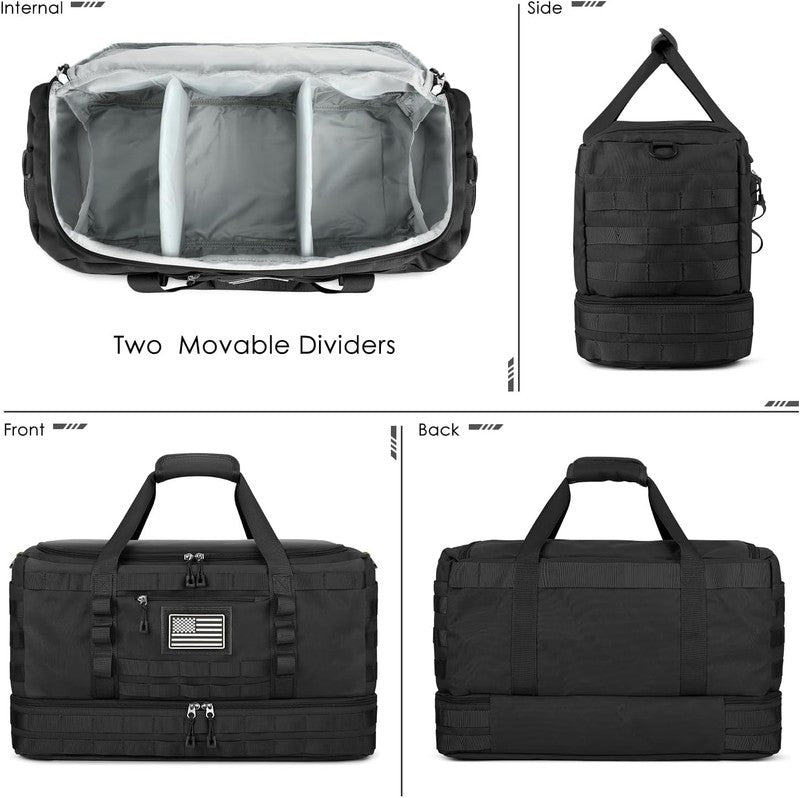 Carry On Gym Travel Duffle Bag 22x14x9 Airline Approved w/ Shoe Wet Pocket6