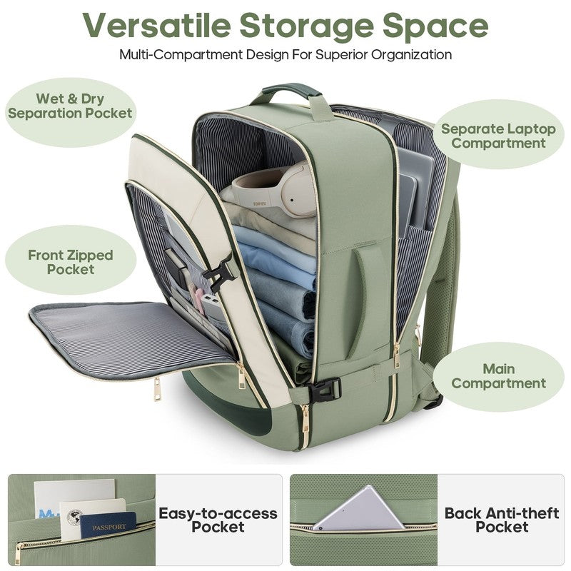 Travel Backpack for Women Carry on Backpack Flight Approved 40L Personal Item Ba4
