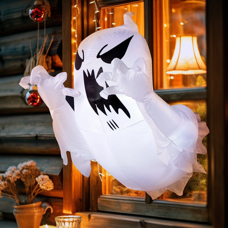 4.5Ft Halloween Inflatable Flying Ghost w/ LED Window Yard Lawn Decor10