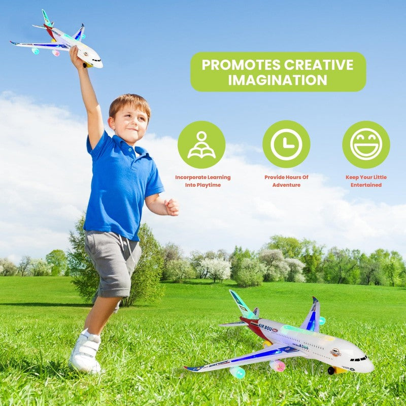 Airplane Toys for Kids, Bump and Go Action, Toddler Toy Plane with LED Flashing 6
