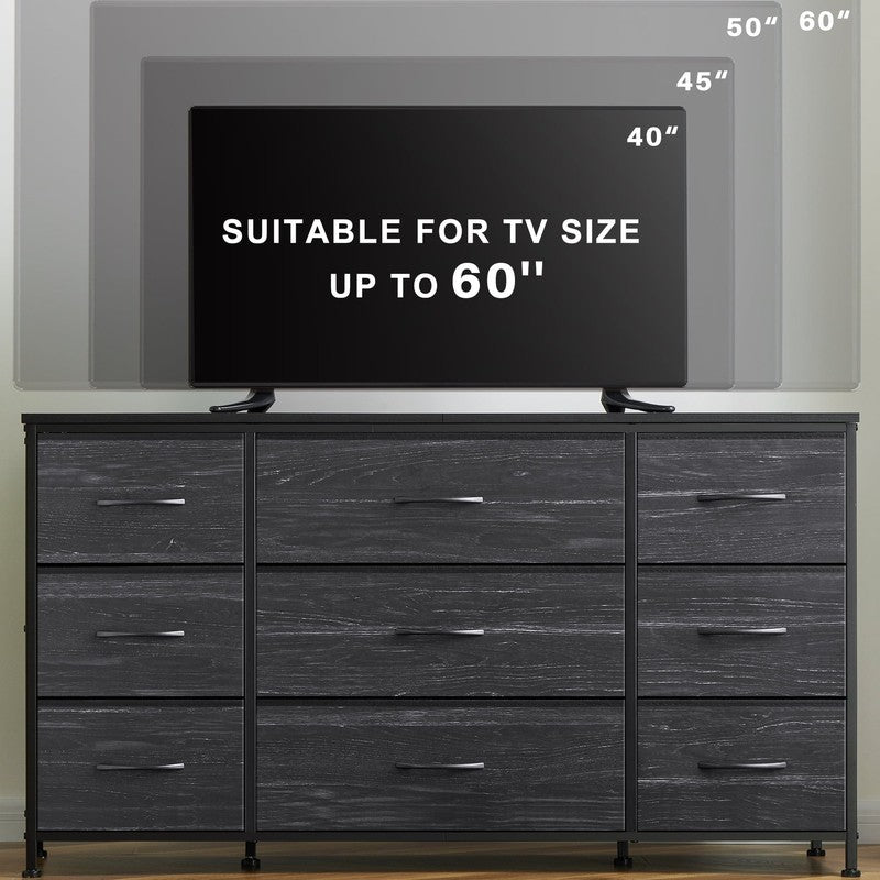 Wide Dresser TV Stand with 9 Drawers Dresser for Bedroom Chests of Drawers for L7