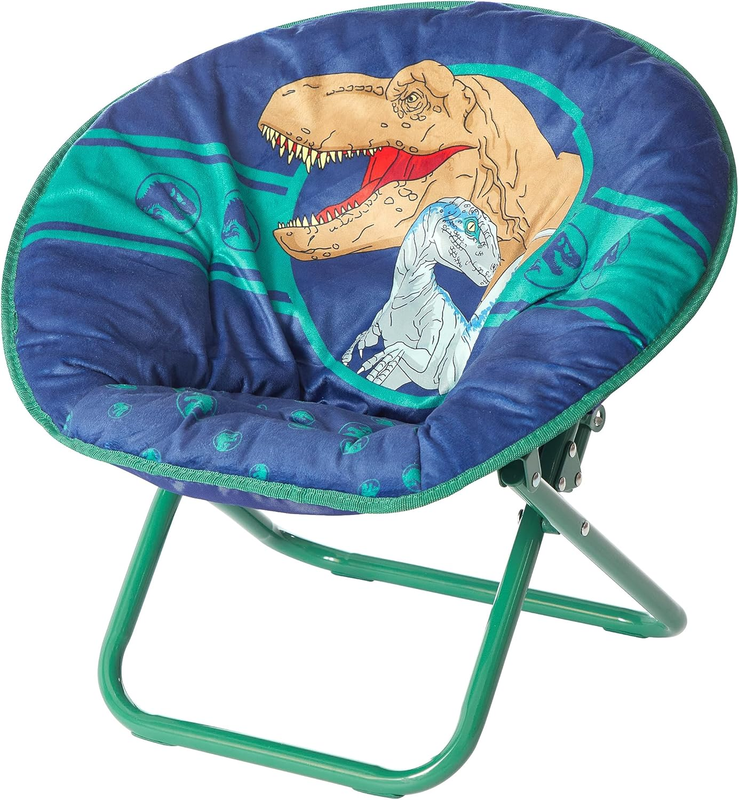 Jurassic World Dinosaur 19” Folding Toddler Saucer Chair w/ Cushion 3+7