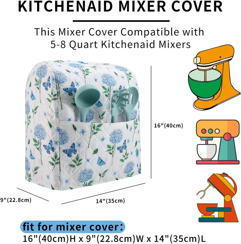 Hydrangea Stand Mixer Cover Fits KitchenAid 5 8 Qt Spring Kitchen Decor1