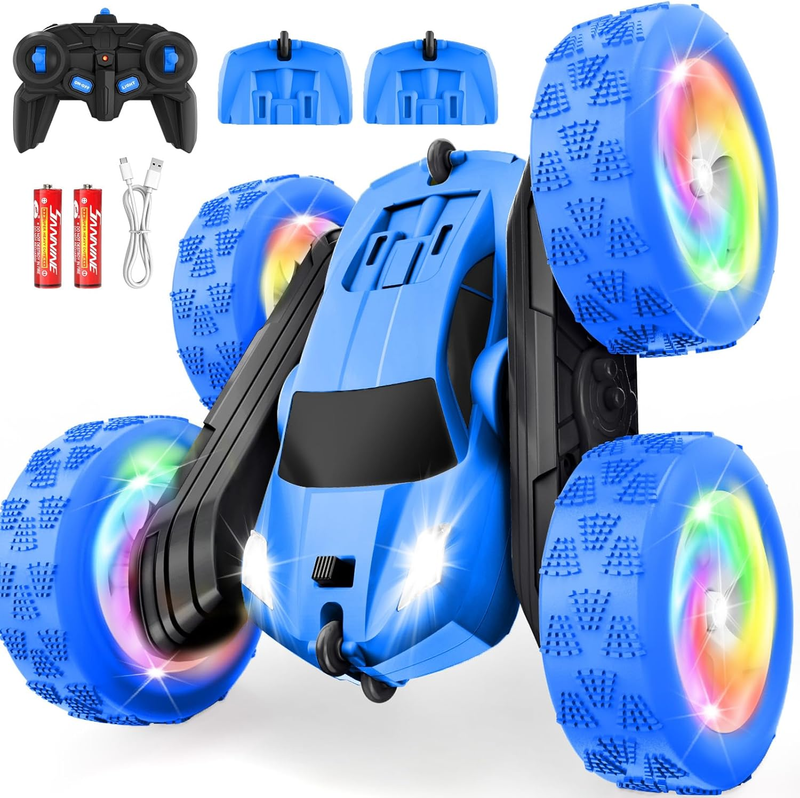 Remote Control Car for Girls 4WD Stunt Car 360 Flips RGB Lights 6+0