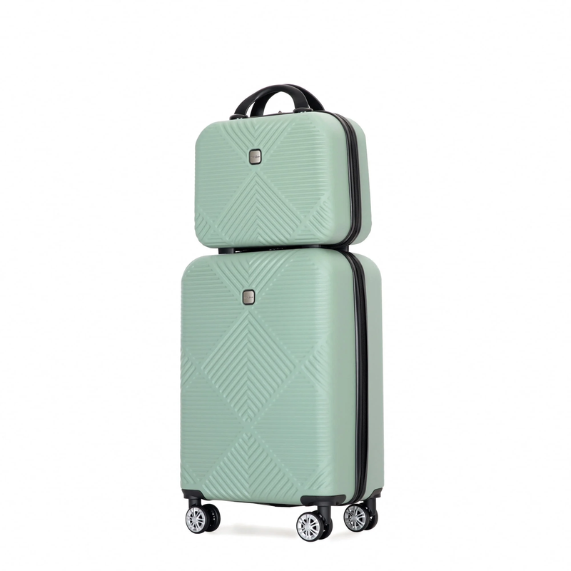 2 Piece Luggage Set Hardside Spinner Wheels Lightweight Carry On Suitcase Olive0
