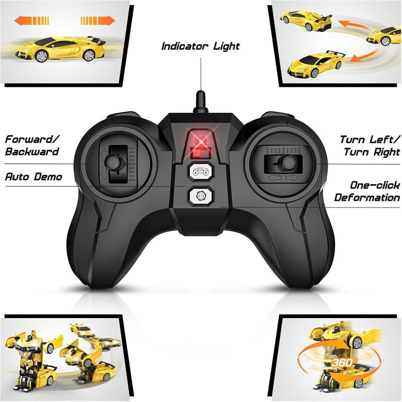 Transform Remote Control Car, RC Cars for Boys Age 3-5 6-8, One-Button Transform5
