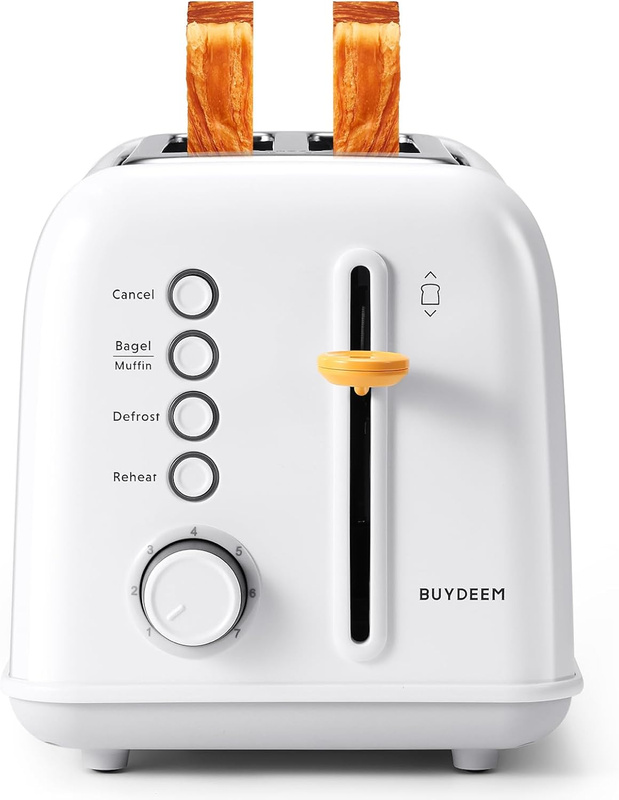 Retro 2 Slice Toaster Extra Wide Slots Stainless Steel 7 Shade Muffin White9