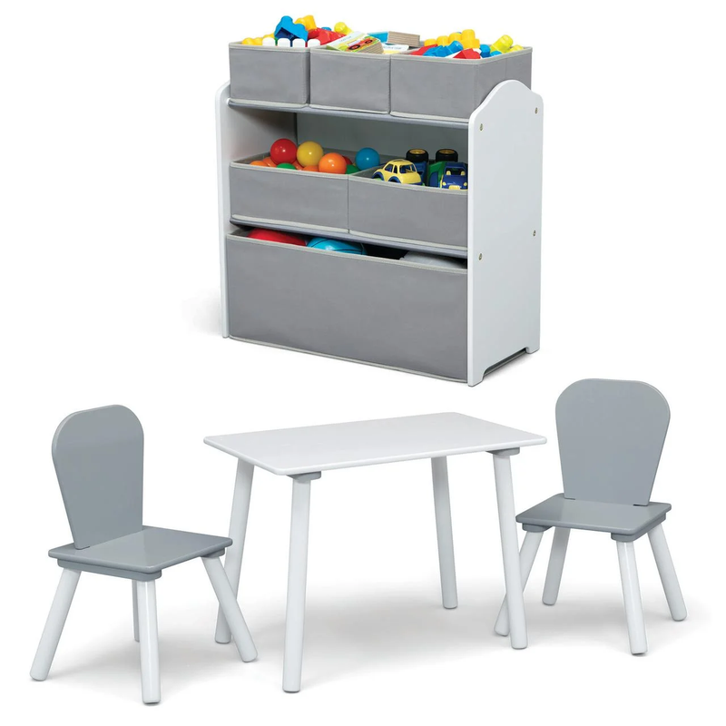 4 Piece Toddler Playroom Set – Light Grey/Dark Grey0